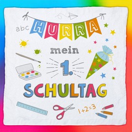 MIJOMA Set of 4 Magic Face Cloths Magic Towel Magic Towel Children's Gift Party Bag Tombola 100% Cotton Unfolds in Warm Water (1st Day of School)