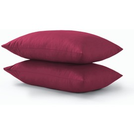 JRI Housewife Pillowcases Pair of Polycotton and 100% Cotton,Wrinkle Resistant, Soft and Cozy Standard Pillow Covers Dyed in Trendy Colors,Size 50 cm x 75 cm (Housewife Pack of 2, Burgundy)
