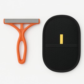 JUNIORE Electrostatic Pet Hair Remover Glove & Lint Remover Brush