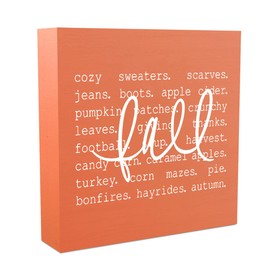 Fall Decor, Fall Decorations for Home Office, Fall Sign, Autumn Pumpkin Sweaters Decorations, Fall Themed Sign, Autumn Desk Shelf Decor 5 X 5 Inch