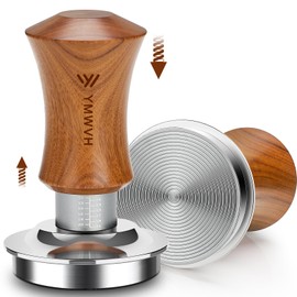 V5 Espresso Tamper, 58.3MM 2 Spring-Loaded Calibrated Tamper with Stainless Steel Ripple Base-Walnut Handle Tamper Compatible with Gaggia Series Espresso Machine Portafilter and 58mm E61 Group