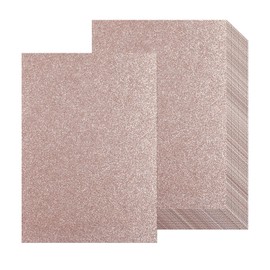 20 Sheets A4 Rose Gold Glitter Cardstock Paper, Thick Glitter Craft Paper 250gsm Sparkle Cardstock for Scrapbook DIY Art Project Greeting Cards Wedding Birthday Party Decoration (Rose Gold)