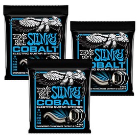 3 PACK Ernie Ball Cobalt P02725 Extra Slinky Electric Guitar Strings