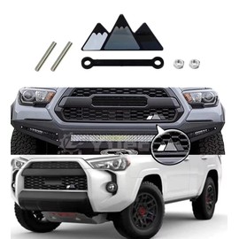 Tri-Color Grille Badge Emblem Decoration Accessories Car Truck Label Fit Compatible for Tacoma 4Runner Tundra TRD Rav4 Highlander (Grey)
