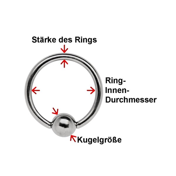 Smooth Segment Clicker Piercing Ring with Stone, 1.2 mm Thickness,