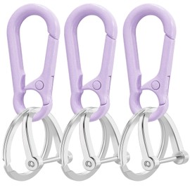Yebongda Zinc Alloy Key Chain 3 Packs Keychain Keyring Organizer Key Ring Holder Clip for Men and Women (LightPurple)