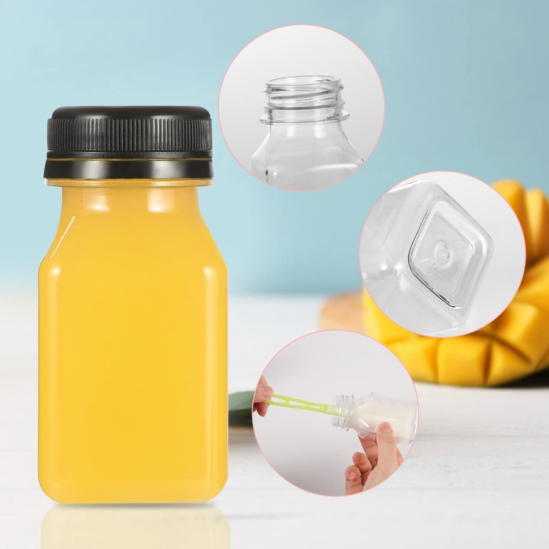 Yoosso 20 Pack 4oz/120ml Plastic Juice Bottles with Pouring Funnel