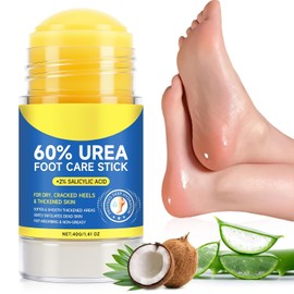 ZIXAOK 60% Urea with 2% Salicylic Acid Urea Foot Care Stick, Maximum Strength Foot Cream Stick for Dry, Cracked Feet, Knees, Elbows & Hands, Callus Remover & Skin Softener, 1.4oz