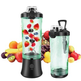 Portable Blender for Shakes and Smoothies, USB Rechargeable Personal Size Blender, 20oz Mini Blender Cup with Stainless-Steel Blades, Travel Lid, Small Blender for Kitchen, Travel, Office, Gym