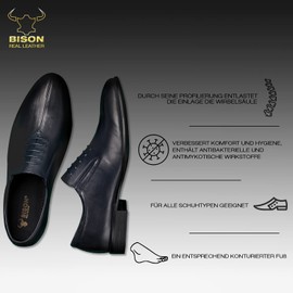 BISON Alfa Orthopaedic Insoles, Foot Bed Insoles, Flat Foot Insoles, Foot Pain, Orthopaedic Sole with Depreciation Heel, 1 Pair (42), Black