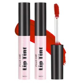 AIUEO 2 Colors Peel Off Lip Stain Peel Off Lip Tint Stain Matte Lip Tattoo Peel Off Long Lasting Waterproof Lip Peel Off Stain Non-Stick Cup Peel Off Lip Stain (01+02)