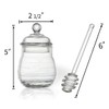 OFKPO Glass honey jars with honey spoon, transparent honey pot/honey