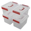 Ramddy 6 Quart Latching Box, Plastic Bin with Lid, Set