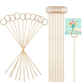 20uds Portatarjetas Florales, Forma Redonda de Metal Tarjetero Dorado Nota Fotos Soporte Clips de Selección de Flores Accesorios de Ramo de Flores para Arreglos Florales de Fiesta y Boda