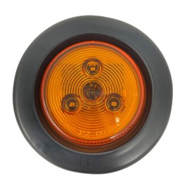 All Star Truck Parts] 2x 2.5 Amber 3 LED Round Side Marker Clearance Lights Grommet Flush Mount, Sealed Truck Trailer with Reflex Lens, IP67 Waterproof- Super Bright DOT SAE P2 FMVSS 180