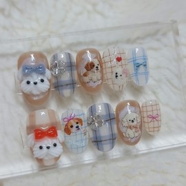 (Limited quantity‼️) Cutie Po Ganadi handmade nail tips - short ballerina / (한정수량‼️)큐티뽀 가나디 수제네일팁 - 숏발레리나