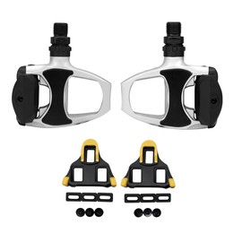 SPD-SL PD-R540 Road Bike Pedals Professional Bicycle Self-Locking Pedal with Cleat Cycling Locking Pedal (Silver)