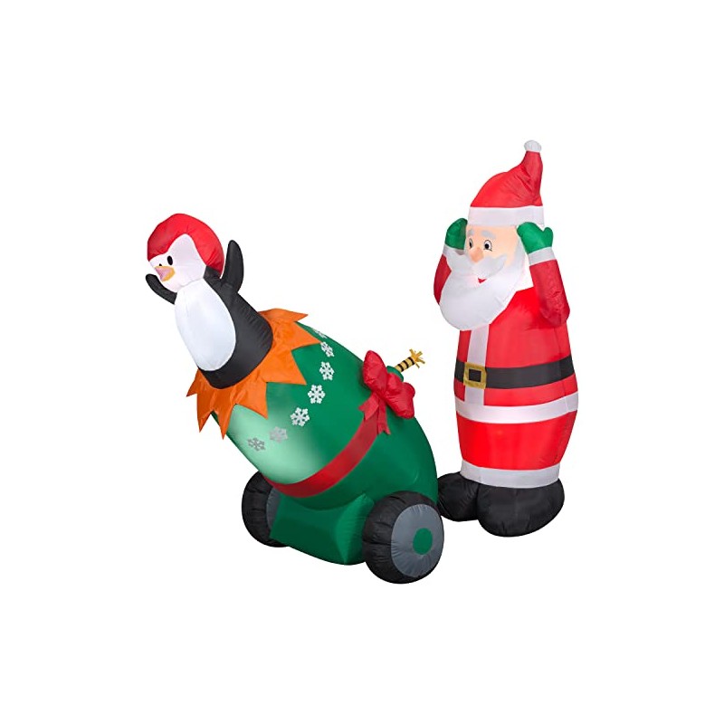 Gemmy Industries Lightshow Airblown Santa and Penguin