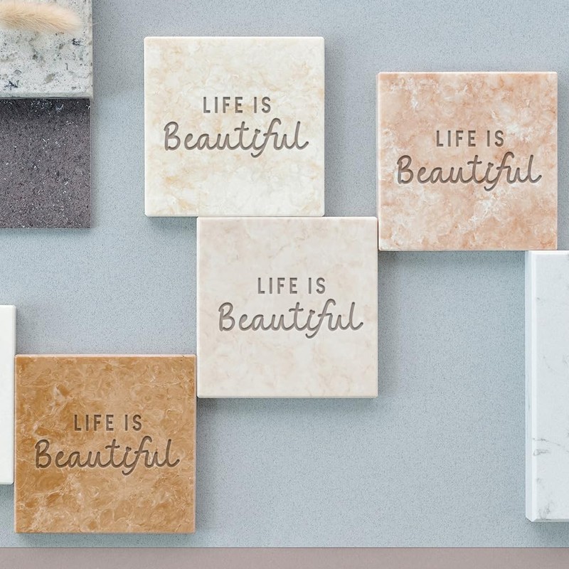 PH PandaHall Word Acrylic Stamp Life is Beautiful Soap Embossing