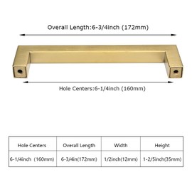 homdiy Brushed Brass Cabinet Handles Gold Cabinet Hardware 10Pack - HDJ12GD Cabinet Pulls 6-1/4in Hole Centers Gold Cabinet Pulls for Kitchen Bathroom Handles