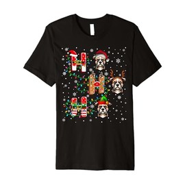 Ho Ho Ho Santa Hat Elf Matching Russell Terrier Dog Xmas Premium T-Shirt