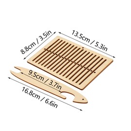 Cunyuer 2Pcs Belt Weaving Kit, Wooden Belt Weaving Shuttle Tools, Weaving Shuttle Weaving Tools for Loom, Weaving Kit for Bracelet Bag Camera Strap