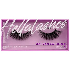 KARA BEAUTY Style L5 Hellalashes 8D Faux Mink Lashes Lightweight Synthetic Fiber in 8 Dimensional Layers K TOWN - Dramatic Flared, 1 Pair