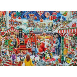 Ravensburger Christmas No29: Santa's Steam Train Grotto 1000 piece Jigsaw Puzzle for Adults and Kids Age 12 and Up