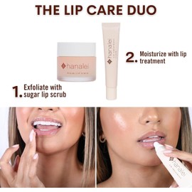 Hanalei Set De Dos Productos Para El Cuidado De Los Labios: Exfoliante Labial De Azúcar Y Tratamiento Labial Con Aceite De Kukui Para Labios Secos, Agrietados Y Resecos. Exfolia, Hidrata Y Humecta Par