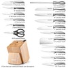 Zulay Premium Quality 18-Piece Knife Set with Natural Wood Block,
