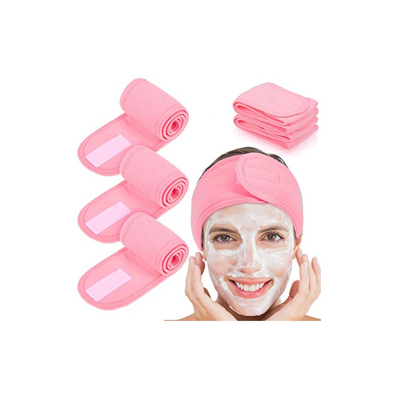 Whaline 4 diademas de spa, para maquillaje, tela de rizo
