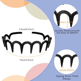 Zig Zag Shark Tooth Headbands Comb Zigzag Plastic Hoop U Shaped Shark Tooth Hair Bands Wavy teeth Hair Hoop Accessory for Women Lady