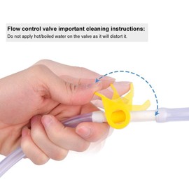 Enema Tubing Replacement Pack for Bucket and Silicone Bag - Includes Clamp, Stopcock, 4 Nozzles, Single-Way Valve, and 6ft Tube Stopcock Tap, Clamp & Hook