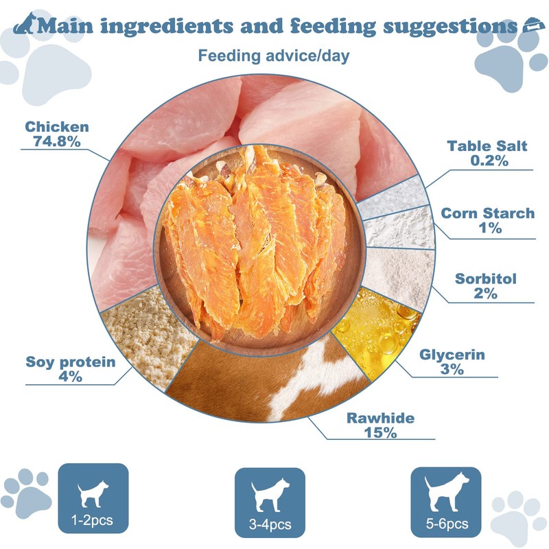 Pawant Chicken Jerky with Twist Rawhide Sticks Puppy Training Snacks
