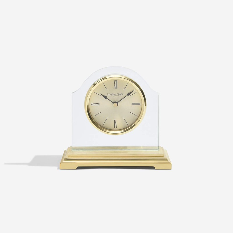 London Clock Gold Break Arch Mantel Clock, 14.5 x 15