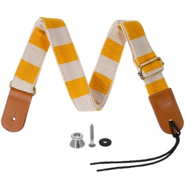 Ukulele Strap, Adjustable Ukulele Belt Strap with Metal End-Pin for Ukulele, Suitable for Soprano Concert Tenor Baritone String , Orange Plaid