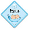 TWINS On Board Sign Blue Peapod, Baby On Board Sign,