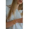 POTESSA Thin Open Cuff Bracelet for Women 18K Gold Plated