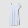 JAJU [JAJU] Women's Seersucker Shirring Short Sleeve Pajama Dress_Light Blue