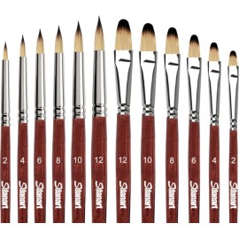 Artist Paint Brushes Set 12Pcs Professional Filbert Brushes for Acrylic Oil Wa..