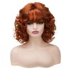 Sabosi Short Auburn Curly Wigs for Women Natural Synthetic Wig