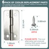 6-Pack 316 Stainless Steel Cooler Hinges & 24 Screws for
