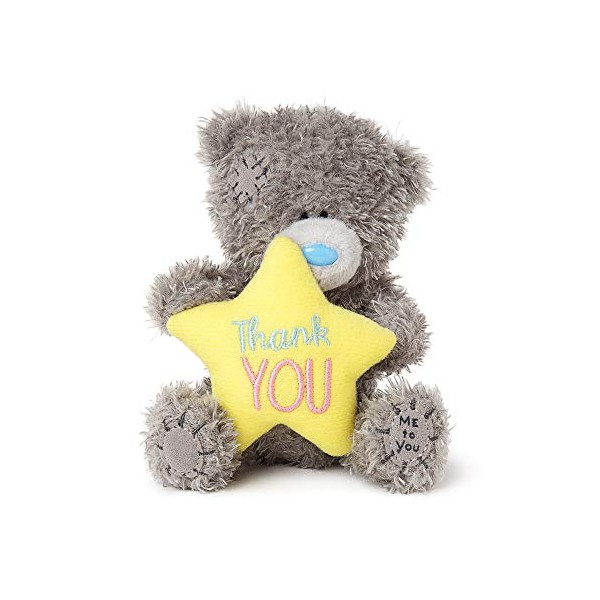 Me to You Tatty Teddy with Thank You Star - Official Collection, Blue,grey,pink