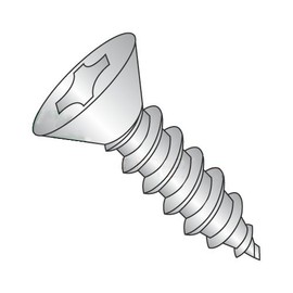 #8 x 1 3/8" Self Tapping Screws - Sheet Metal Screws, Type A, Stainless Steel 18-8, Flat Head, Phillips Drive, Full Thread (Quantity: 500 pcs)