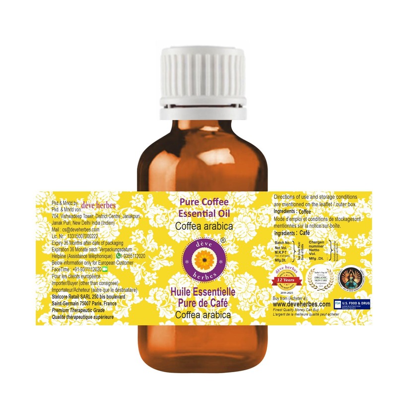 Deve Herbes Pure Coffee Essential Oil (Coffea arabica) Natural Therapeutic