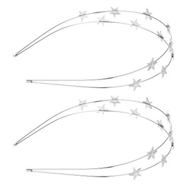Star Headband, 2 Pieces Star Headband Rhinestone Hair Band Silver Decorative Crystal Headband Star Belt Headband Hair Accessories for Women Party Girls Bride Bridesmaids