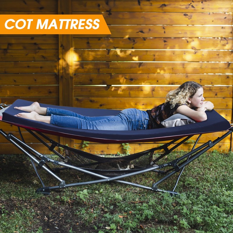 CYMULA Camping Cot Mattress 2in Memory Foam Sleeping Pad,Soft Warm