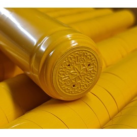 Winery Quality SHRINK CAPSULES 30PK MUSTARD YELLOW Gloss Metallic PVC Heat Shrink Capsules