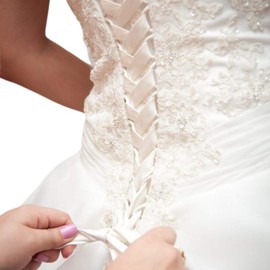 kdjsic 118Inch Wedding Dress Zipper Replacement Adjustable Corset Back Kit Lace-Up Satin Ribbon Ties for Bridal Banquet Evening Gown