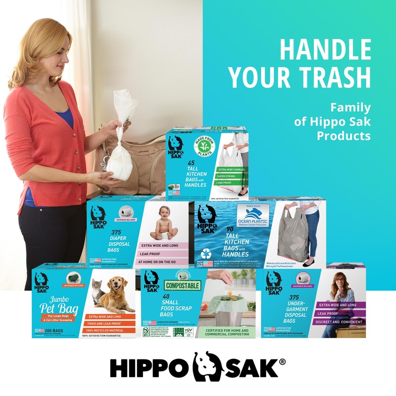 Hippo Sak - Tall Kitchen Garbage Bags with Ergonomic Handles